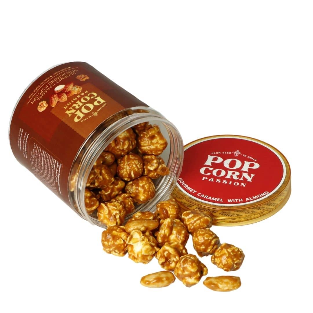 Gourmet Caramel Popcorn with Almonds