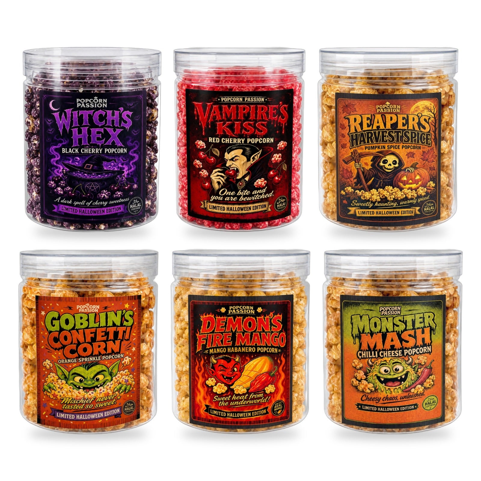 Halloween Popcorn Collection – 6 Spooky Flavours