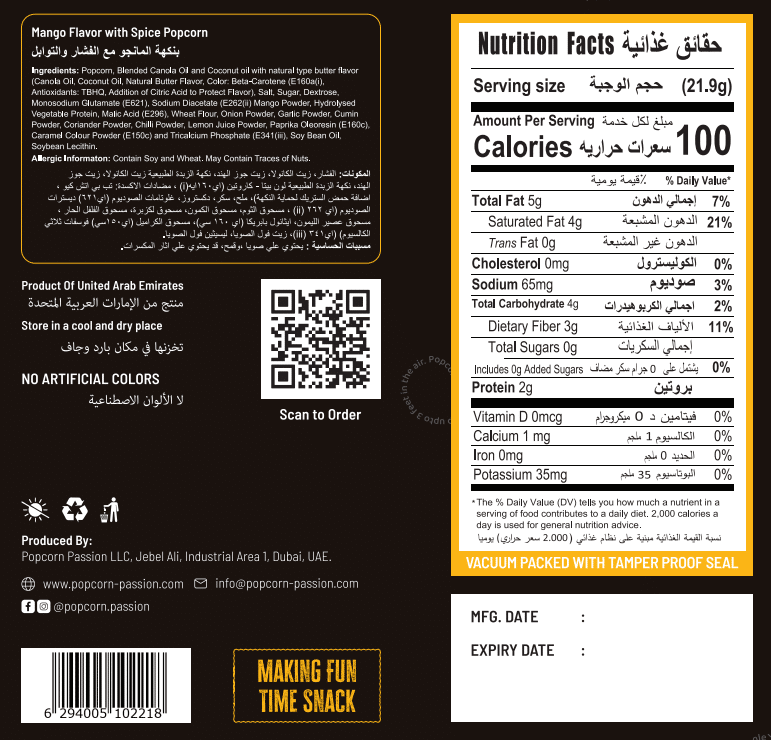 Mango and Spice Popcorn