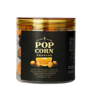 Orange Popcorn coated with Dark Chocolate