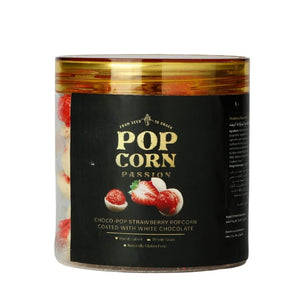 Strawberry Popcorn Coated with White Chocolate