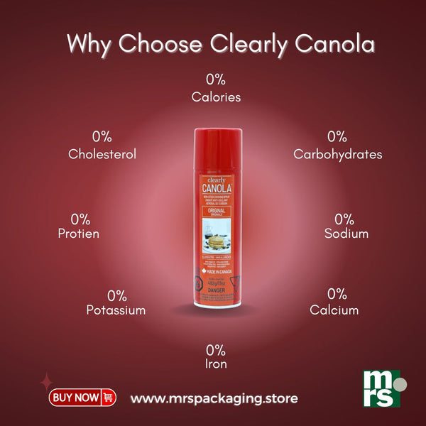 Clearly Canola NonStick Cooking Spray MRS Packaging Store