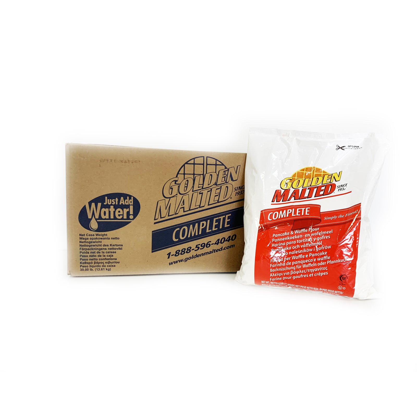 Carbon's Golden Malted Pancake and Waffle Flour Mix -  Complete Mix - Just Add Water